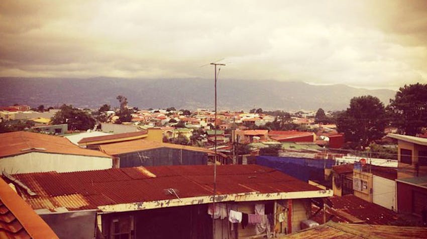 The view from the IVHQ volunteer homestay in Costa Rica