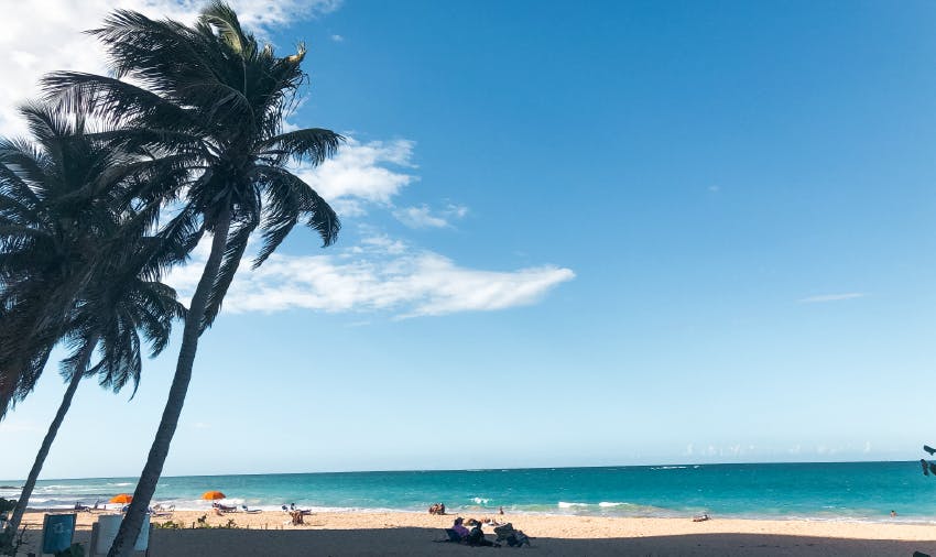 A typical white san Puerto Rican beach