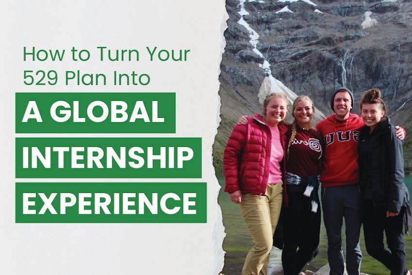 SUU university students in Peru, semester abroad internship program with IVHQ; with the text How to Turn Your 529 Plan Into a Global Volunteer Experience