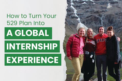 SUU university students in Peru, semester abroad volunteer program with IVHQ; with the text How to Turn Your 529 Plan Into a Global Volunteer Experience
