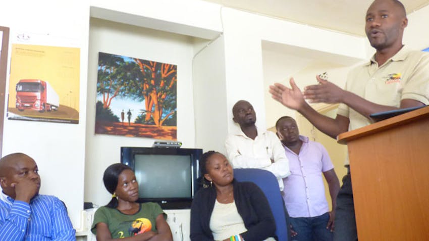 IVHQ Uganda's David speaks at the East Africa Program Swap