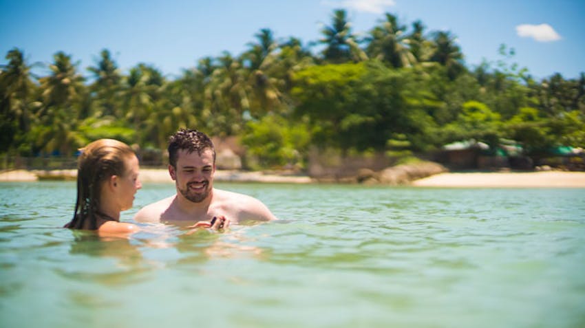 IVHQ volunteers spending their time off at a beach in the Philippines