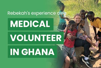 Rebekah De Wolf with some of the children she met in Ghana