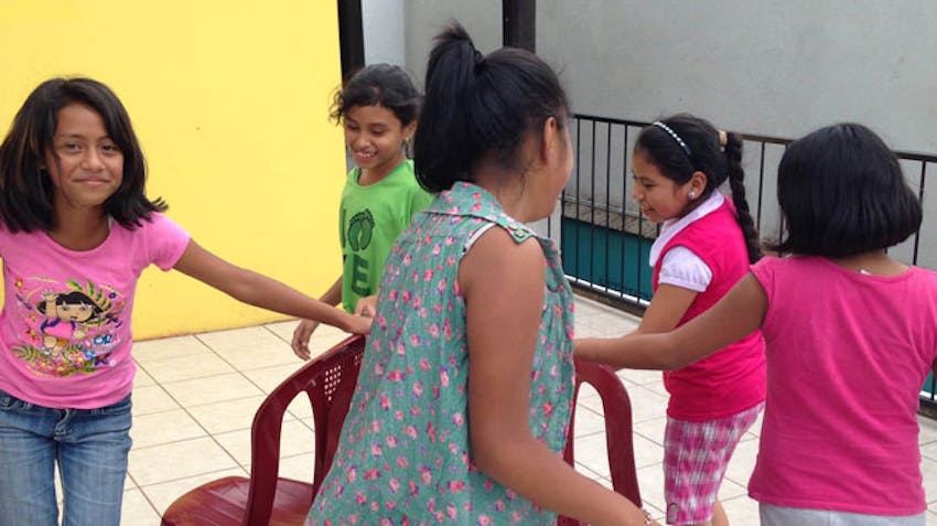 Students engaging in a lesson taken by Armando