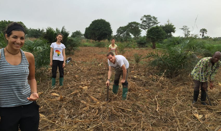 IVHQ volunteer Lara on the Agriculture project in Ghana