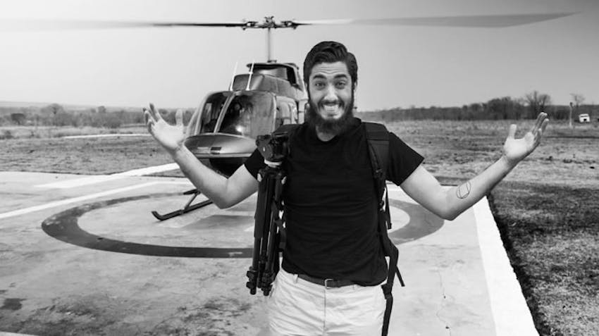 IVHQ's Andrew Ahmed travels by helicopter over Victoria Falls