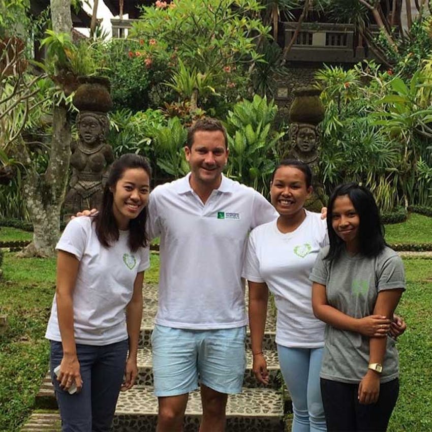 IVHQ's Dan Radcliffe with the local team in Bali