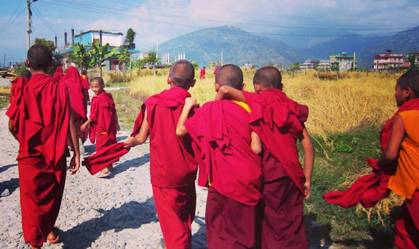 Volunteering with monks as an IVHQ volunteer in Nepal