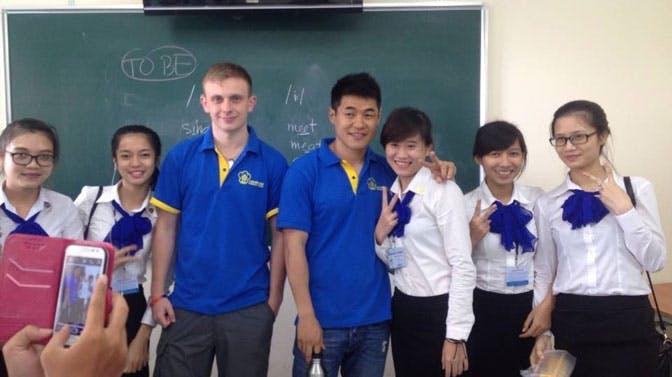 Craig as a volunteer teacher in Vietnam with IVHQ