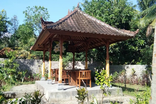 IVHQ volunteer accommodation garden in Lovina, Bali
