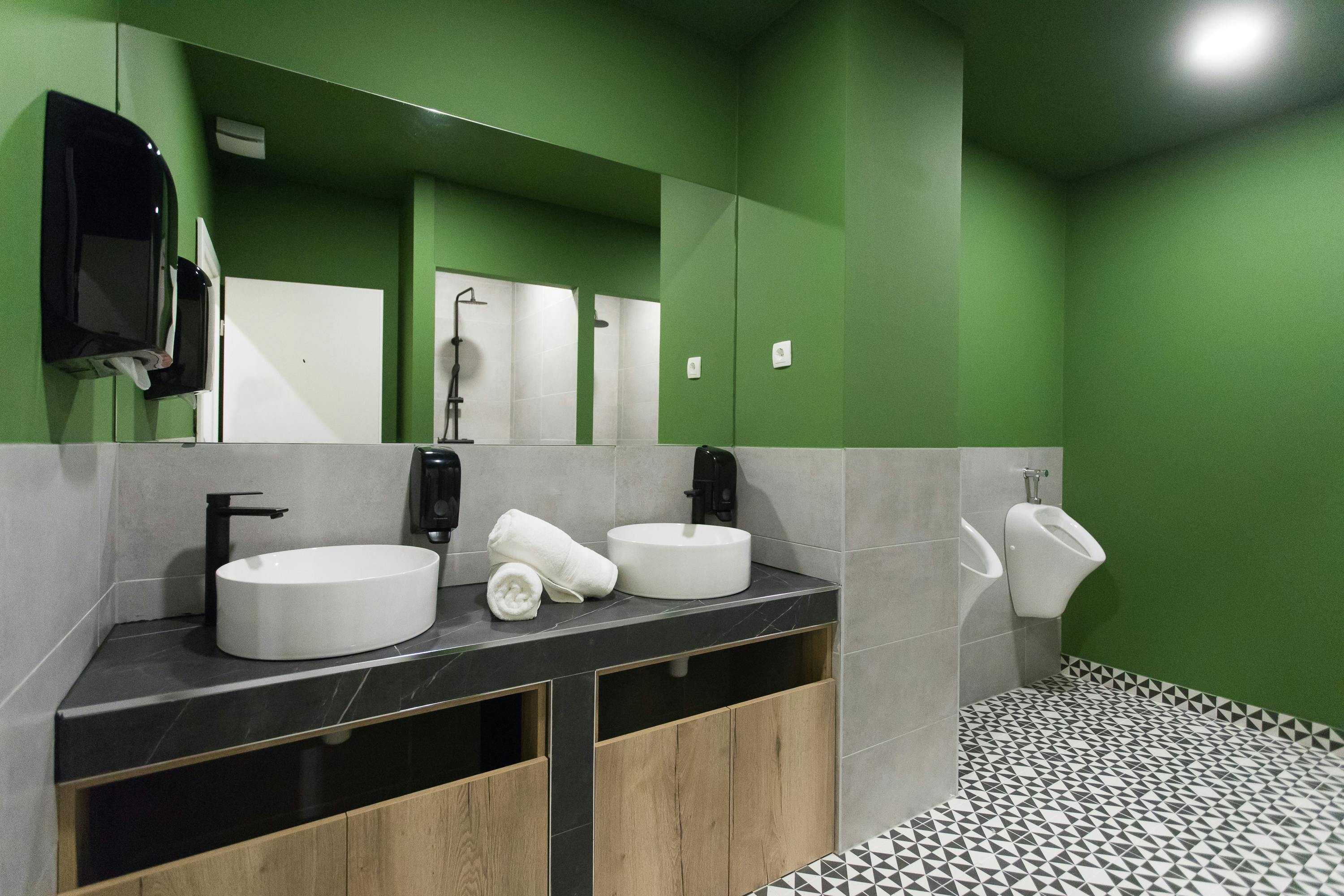 Typical hostel bathroom in Split, Croatia while abroad with IVHQ