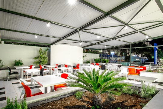 Volunteer outdoor dining room in Croatia with IVHQ