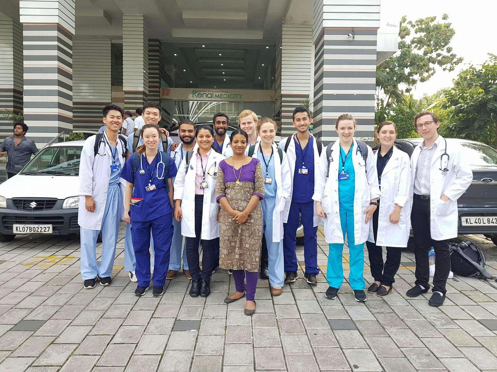 Group of IVHQ Medical volunteers in India, Kerala