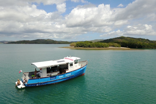 Madagascar Island Outreach project boat with IVHQ