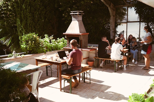 IVHQ volunteer accommodation patio recreational area in Portugal