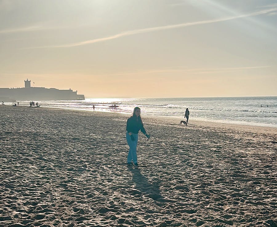 The beach where Ecological Surf volunteer project happen with IVHQ in Lisbon, Porthgal