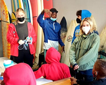 IVHQ volunteers teaching surfing on the South Africa Surf Outreach volunteer project