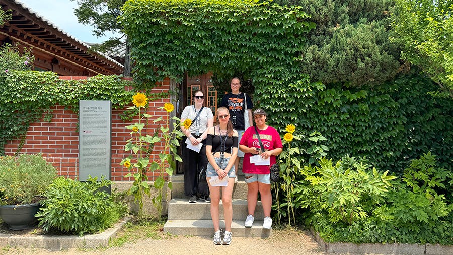 Volunteers site seeing in South Korea during their free time at IVHQ