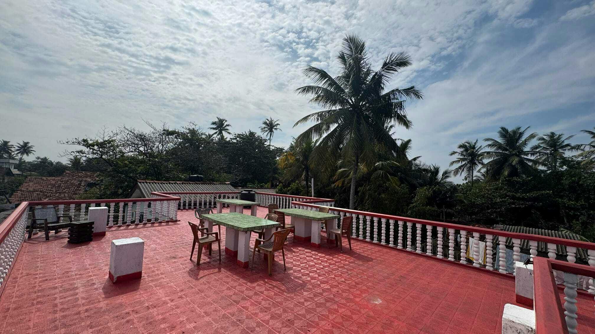 Social area on the rooftop at the volunteer accommodation