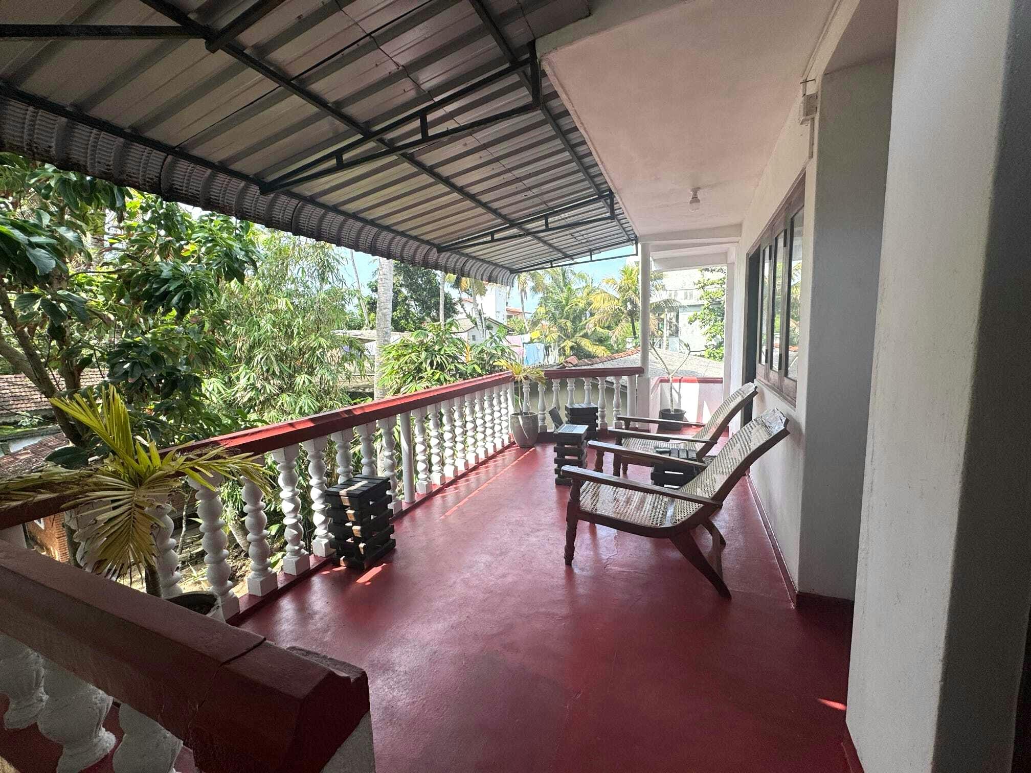 Shady cool area for socializing and relaxing at the volunteer house