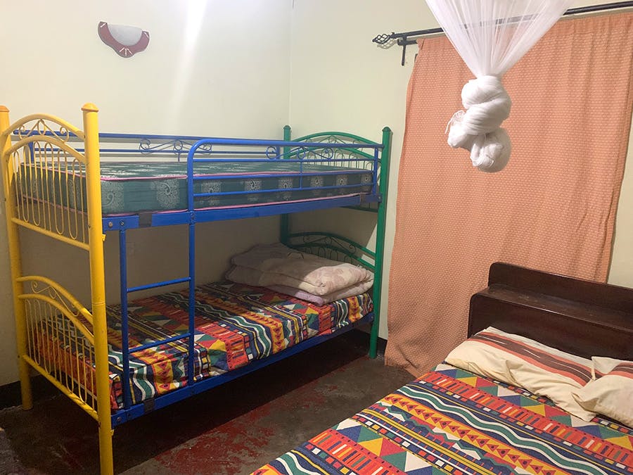 A typical bedroom at volunteer house in Tanzania