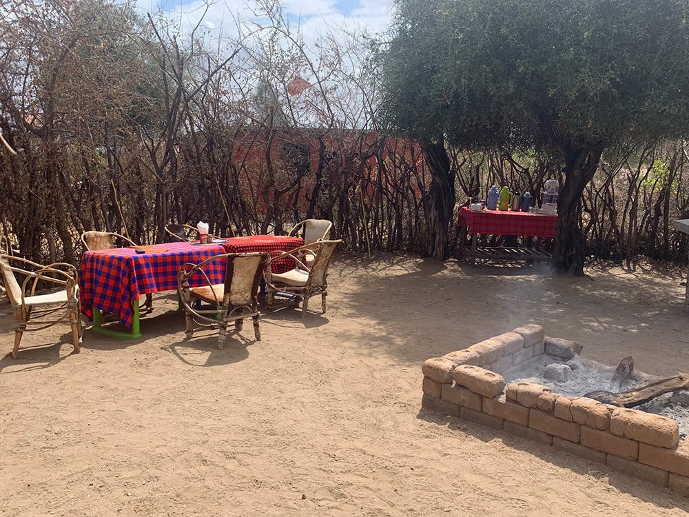 IVHQ accomodation Maasai Cultural Immersion volunteer dining area in Tanzania