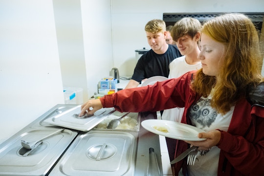 Volunteers getting dinner in Victoria Falls with IVHQ