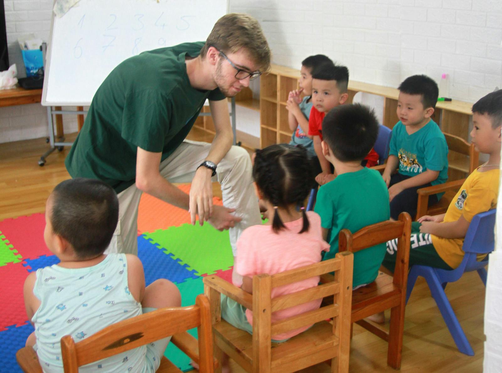 Volunteers on the Vietnam Childcare project with IVHQ