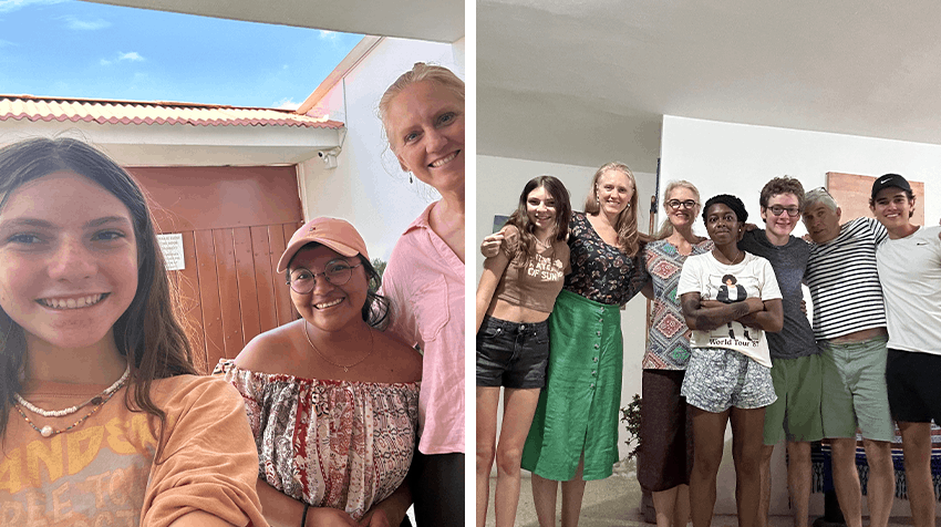 Jennifer and her daughter Lucy with the local team in Ecuador with IVHQ.