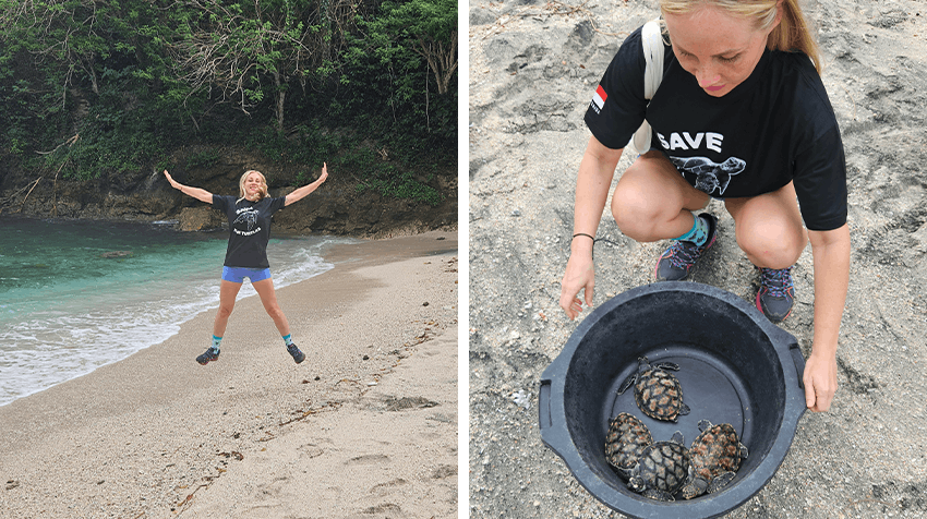Jennifer at the Turtle Conservation volunteer program in Bali with IVHQ.