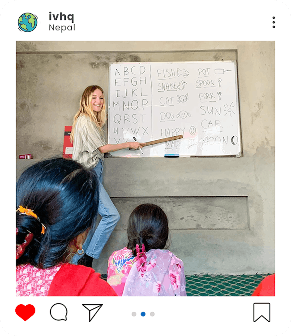 IVHQ volunteer Emily on the Women’s Education project in Nepal.