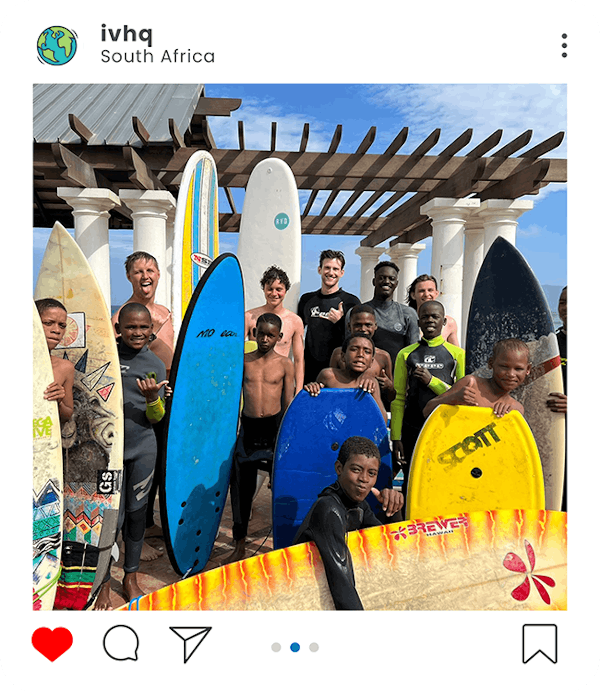 IVHQ volunteer Lars on the Surf Outreach project in South Africa.